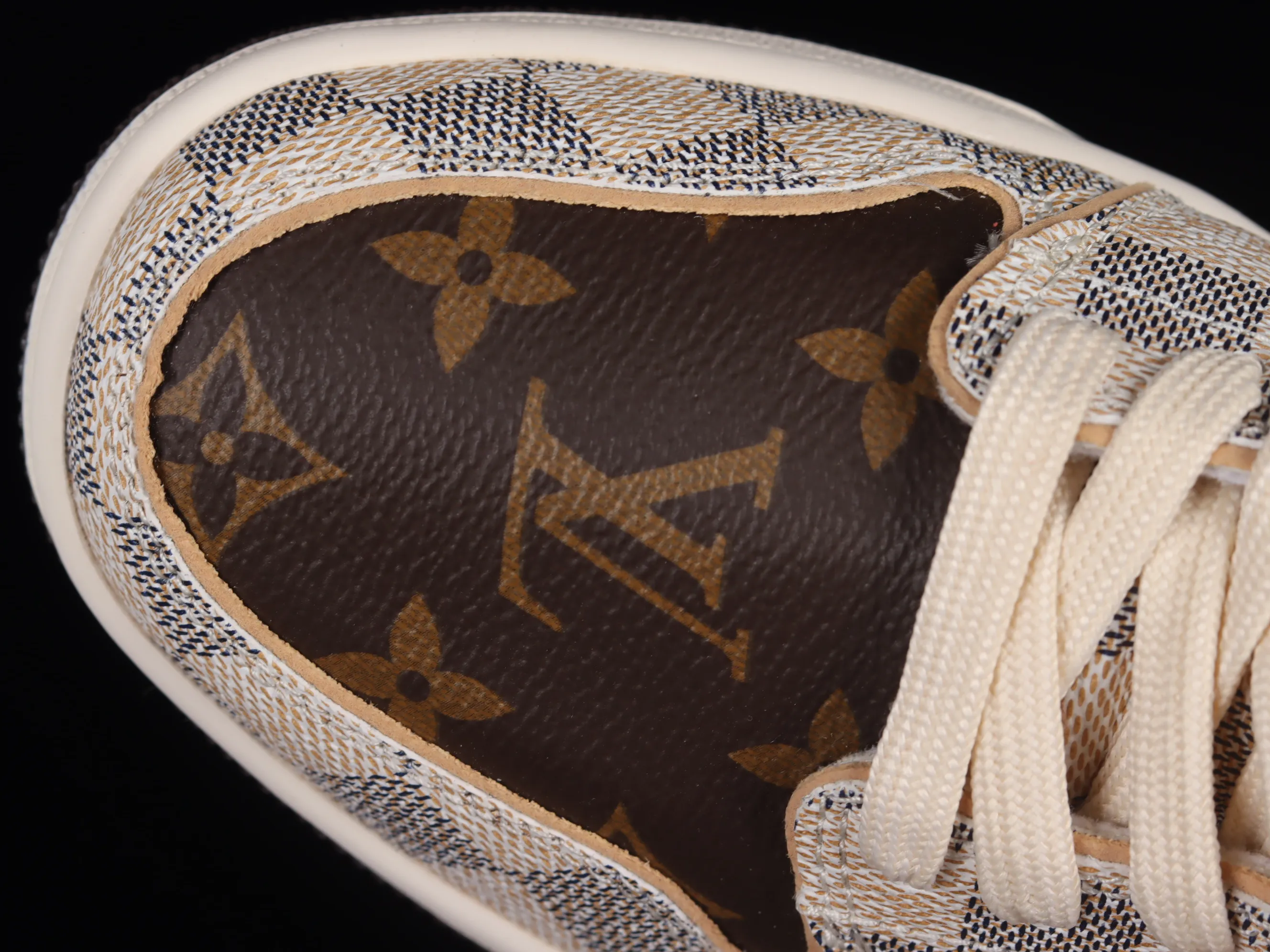 All categories Air Jordan Jordan series basketball shoes Air Jordan 1 Low gift box version Donkey brand x Air Jordan 1 Low OG Custom "Damier Azur/Brown/LV Monogram" AJ1 Joe 1 joint model classic low-top cultural versatile casual sports basketball shoes